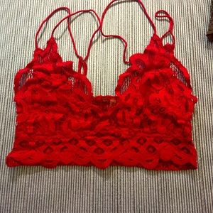 Free People One Adella Bralette RED Sz M